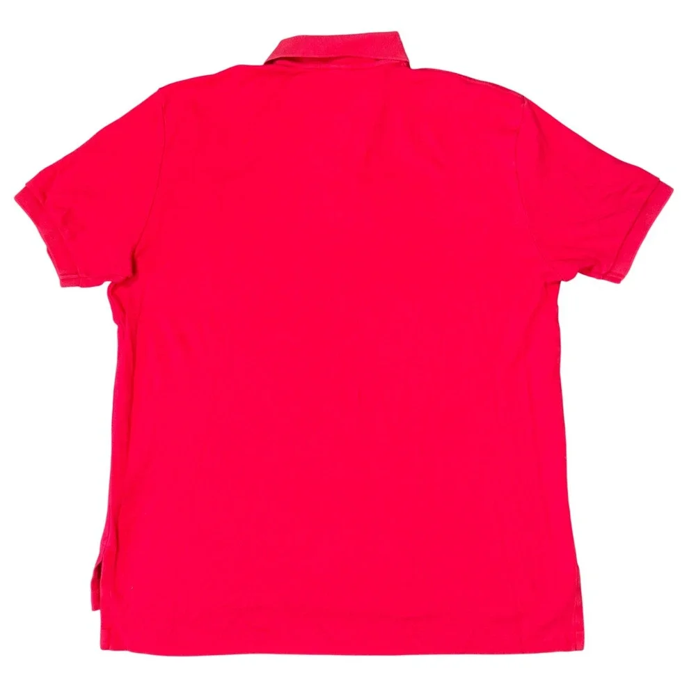 Polo Ralph Lauren Mens Large Red Short Sleeve Cotton Pique Pony Logo Polo Shirt